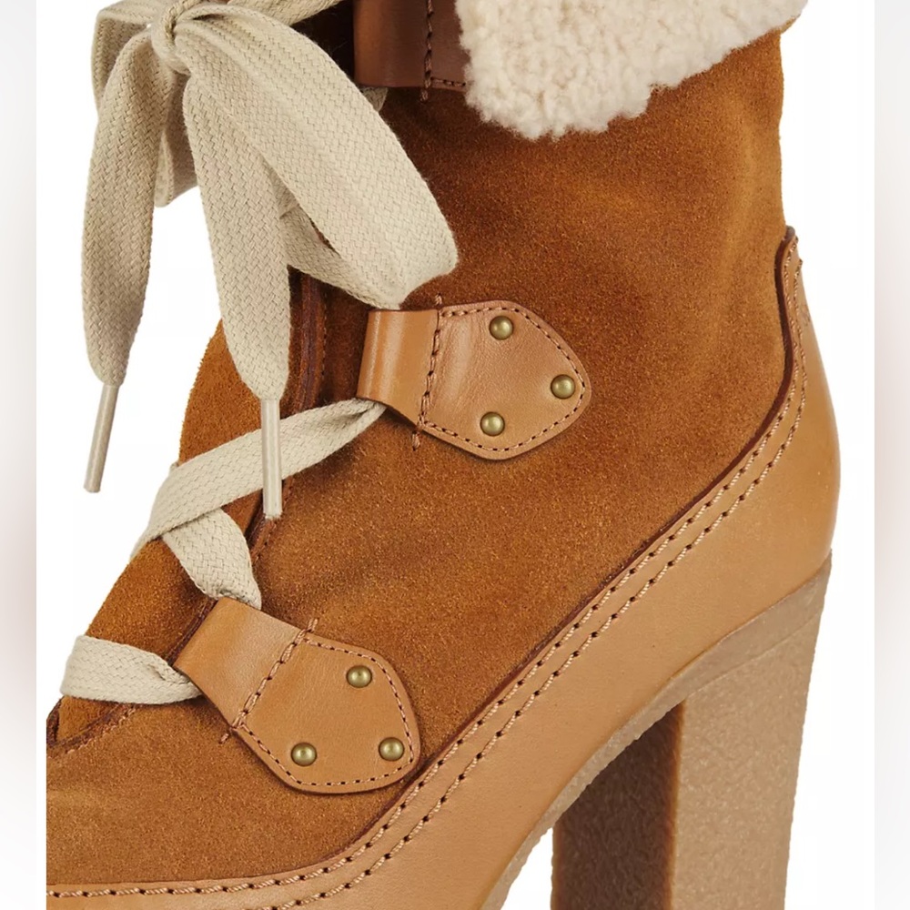 See by Chloé Verena Shearling High Block Heel Booties - Picture 11 of 16